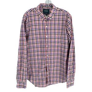 Bonobos Shirt Mens Large Purple Pink Plaid Slim Fit Long Sleeve Button Down